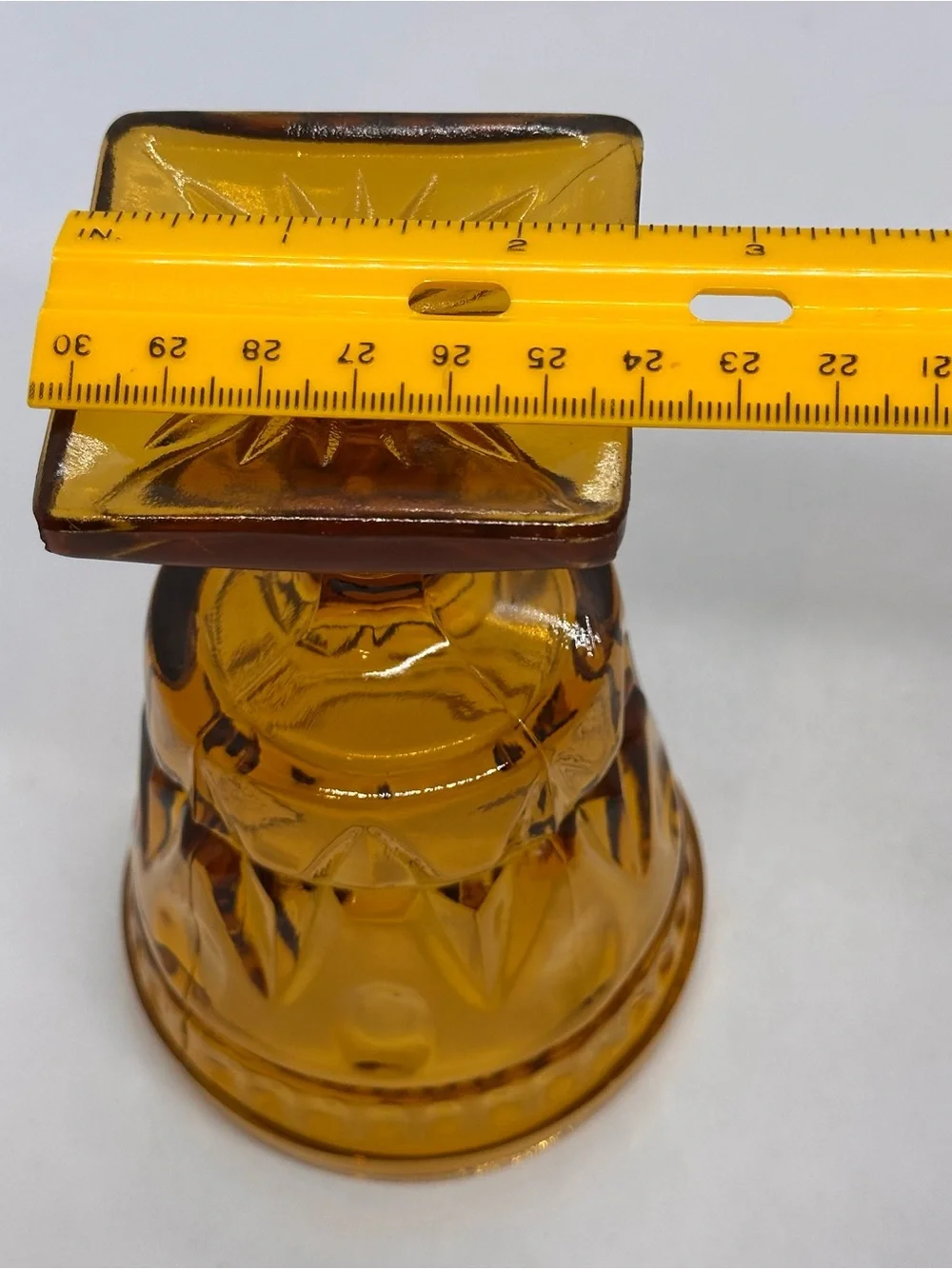 Set Of 2 Indiana Glass Park Lane Colony Amber Footed Water Goblets Vintage 5.5